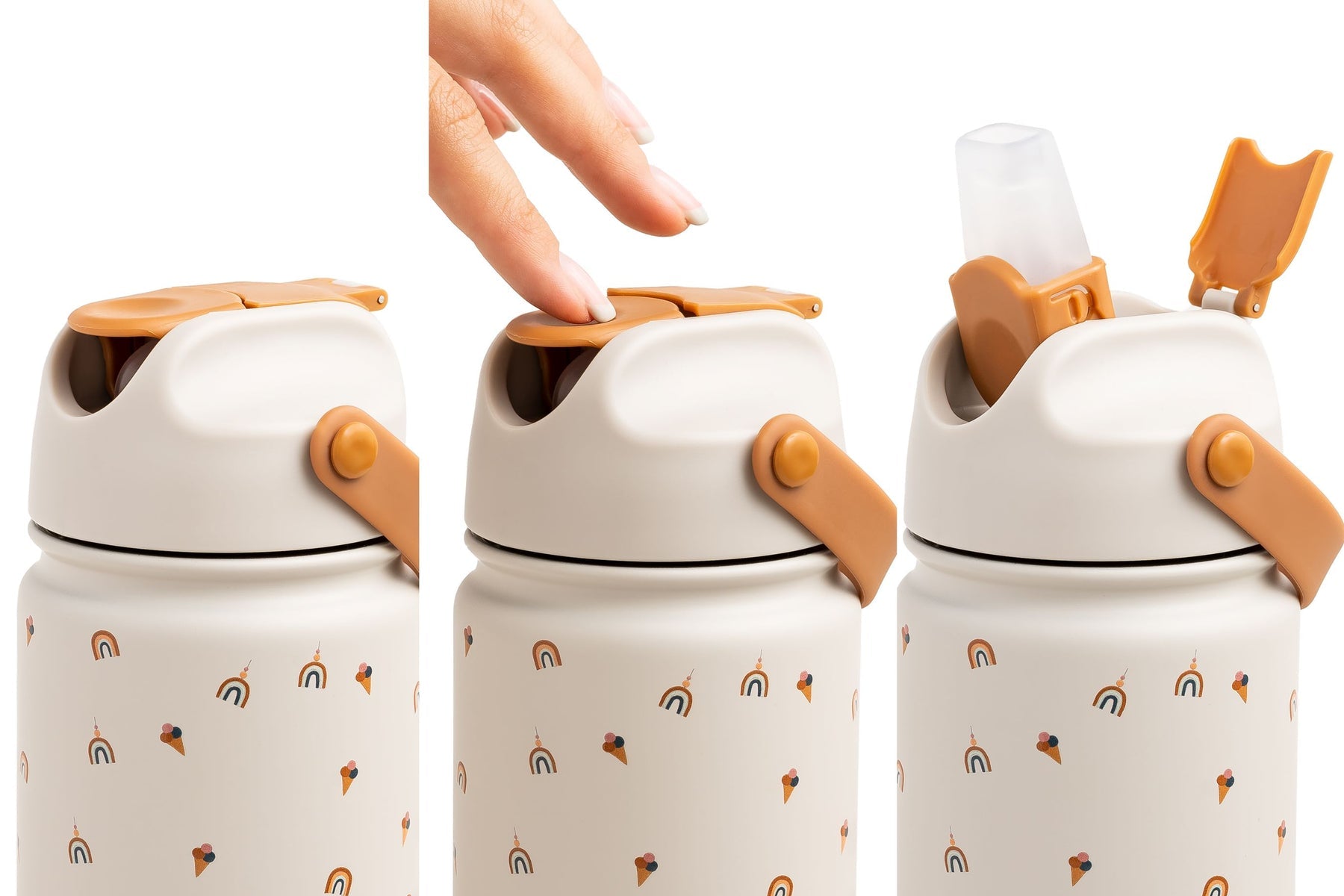 The Cotton Cloud - Cherry Pop 420ML Stainless Steel Hidden Straw Bottle