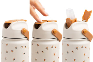 The Cotton Cloud - Cherry Pop 420ML Stainless Steel Hidden Straw Bottle