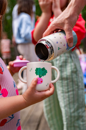 The Cotton Cloud - Dancing Hearts 420ML Stainless Steel Hidden Straw Water Bottle