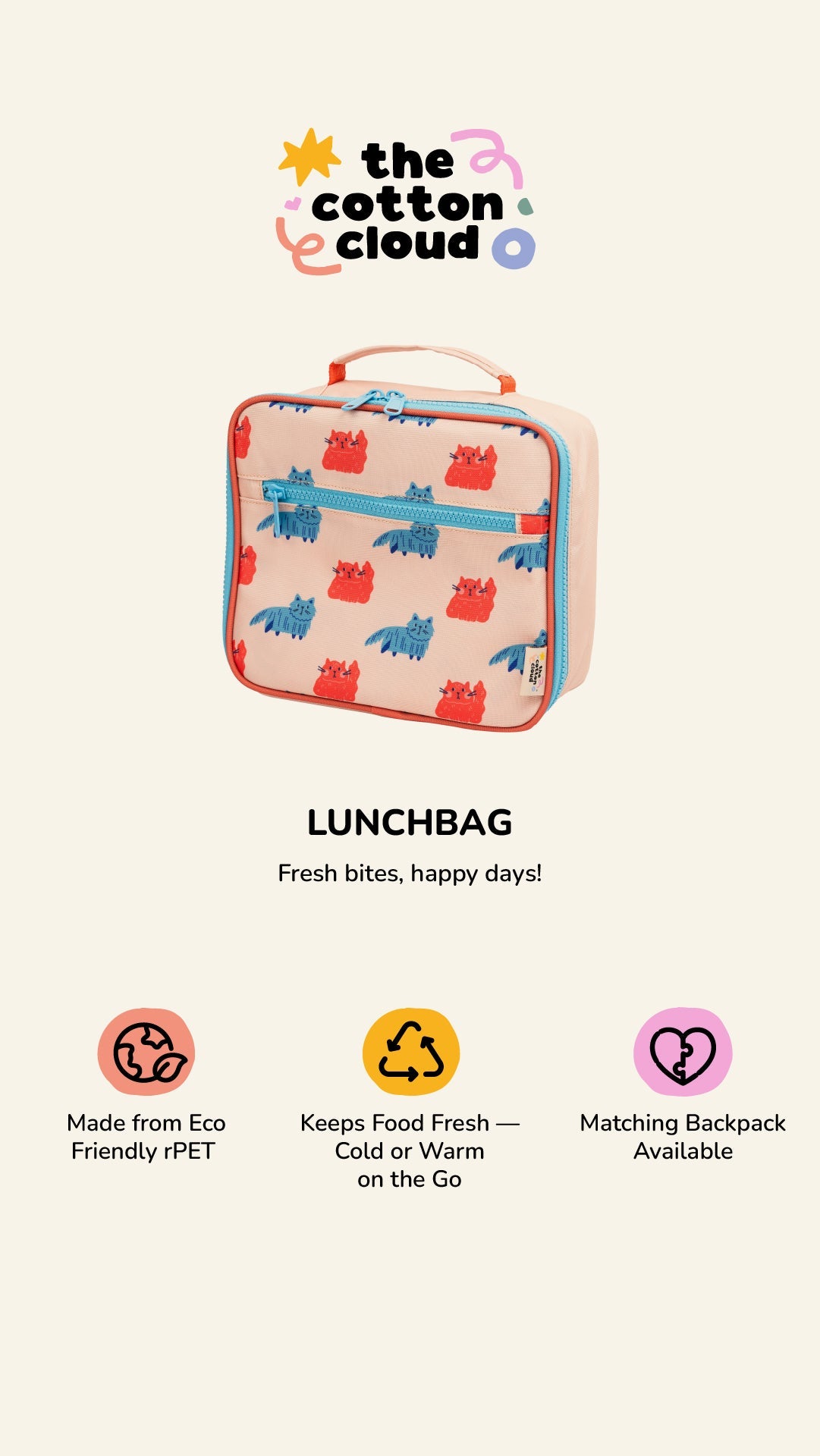 The Cotton Cloud - Funky Dogs Lunch Bag