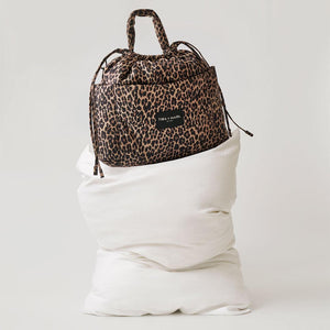 TIBA + MARL Luna Drawstring Tote Changing Bag - Leopard-Changing Bags-Leopard- | Natural Baby Shower