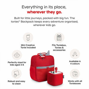 Tonies Backpack - Sunset Red-Audio Player Accessories-Sunset Red- | Natural Baby Shower