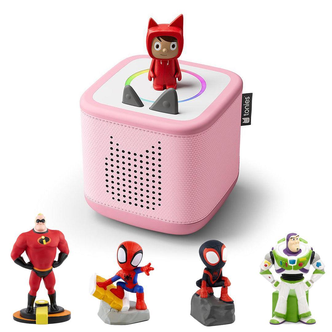 Tonies Toniebox 2 Bundle - Superheroes (5pc)-Audio Players-Pink- | Natural Baby Shower