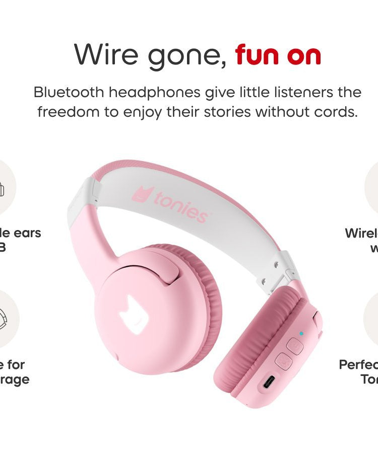 Tonies - Toniebox 2 Bluetooth Cloud Pink Foldable Children's Headphones