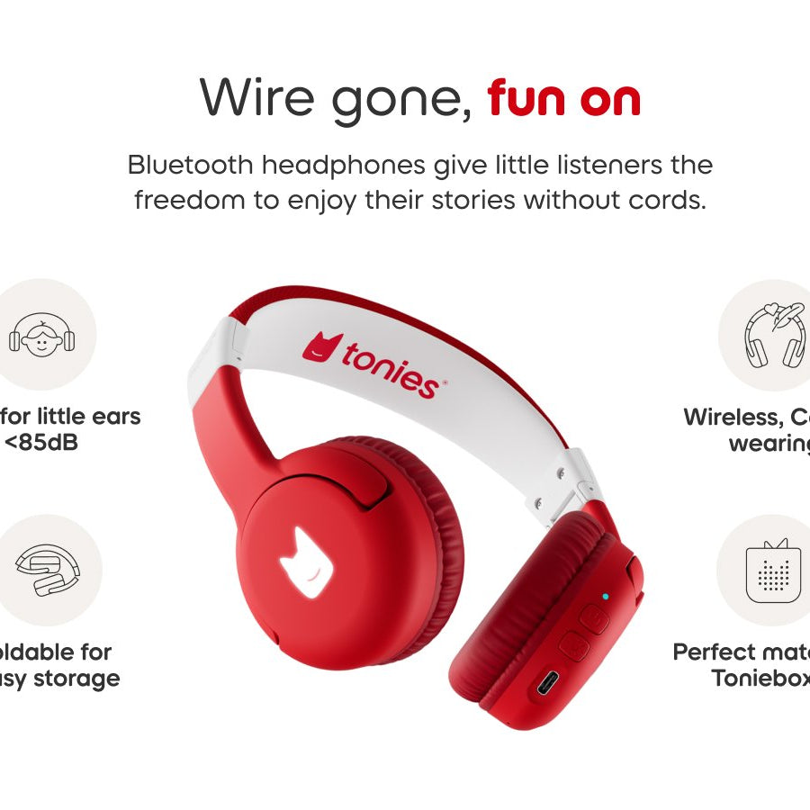 Tonies - Toniebox 2 Bluetooth Red Foldable Kids Headphones