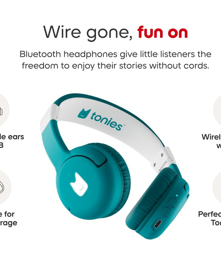 Tonies - Toniebox 2 Bluetooth Tropical Turquoise Foldable Kids Headphones