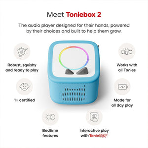 Tonies Toniebox 2 Play Set with PAW Patrol Chase Tonie, Tonieplay Game, Tonieplay Controller - Blue-Audio Players-Blue- | Natural Baby Shower