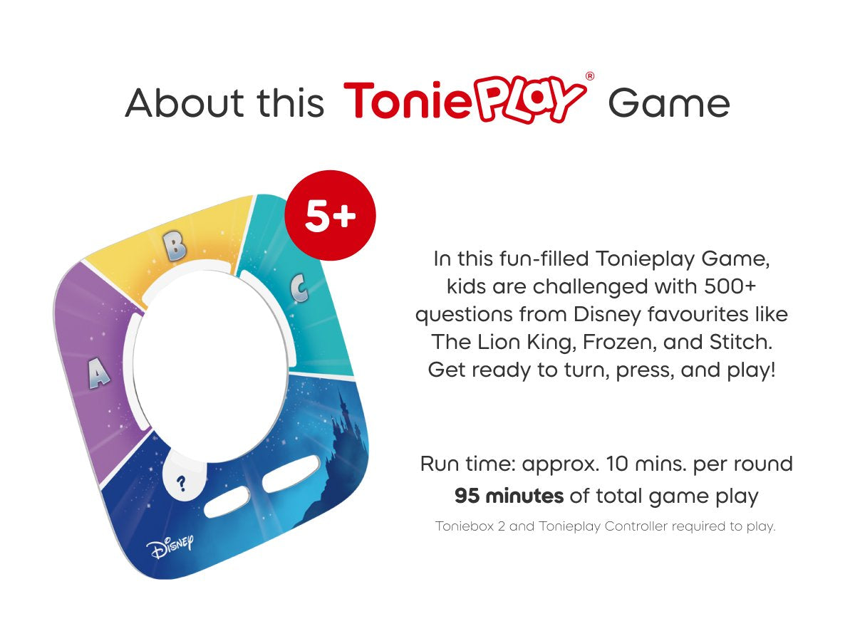 Tonies - Tonieplay Disney Knowledge Quiz Kingdom English Toniebox 2 Game