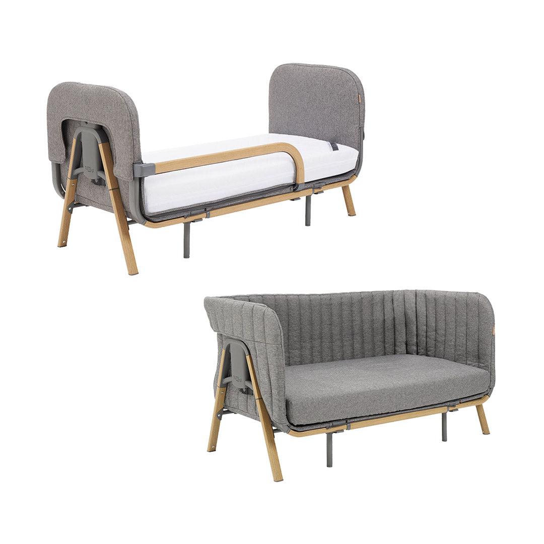 Tutti Bambini CoZee XL Complete Birth To 4+ Years Package - Oak/Charcoal-Bedside Cribs-Oak/Charcoal- | Natural Baby Shower