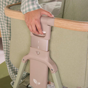 Tutti Bambini Cozee Air 2 Bedside Crib - Drifted Oak / Eucalyptus-Cribs-Drifted Oak / Eucalyptus- | Natural Baby Shower