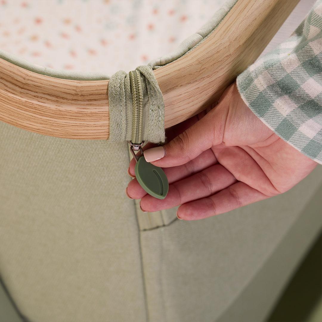 Tutti Bambini Cozee Air 2 Bedside Crib - Drifted Oak / Eucalyptus-Cribs-Drifted Oak / Eucalyptus- | Natural Baby Shower