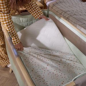 Tutti Bambini Cozee Sense Bedside Crib - Drifted Oak / Eucalyptus-Cribs-Drifted Oak / Eucalyptus- | Natural Baby Shower