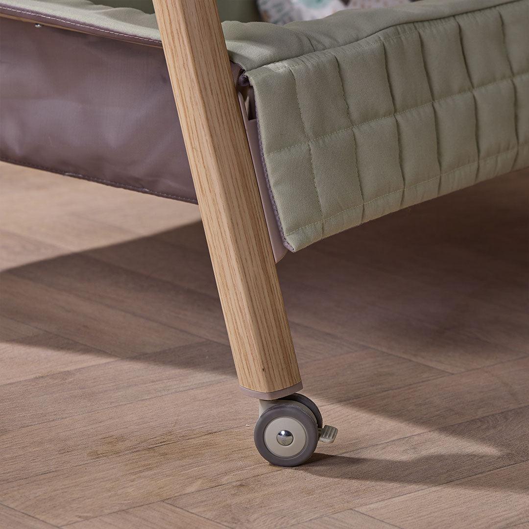 Tutti Bambini Cozee Sense Bedside Crib - Drifted Oak / Eucalyptus-Cribs-Drifted Oak / Eucalyptus- | Natural Baby Shower