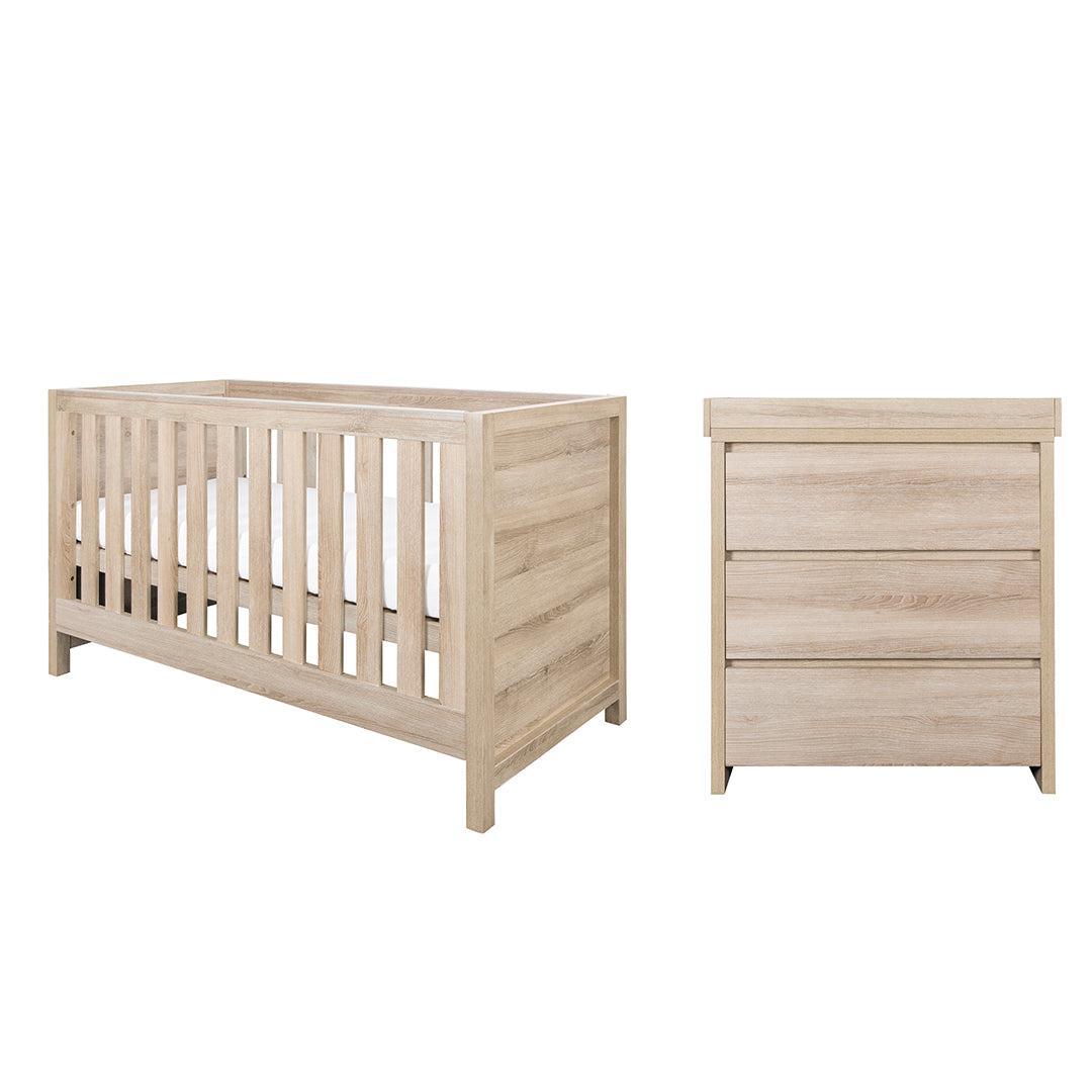 Tutti Bambini Modena 2 Piece Room Set - Oak-Nursery Sets-Oak-Without Mattress | Natural Baby Shower