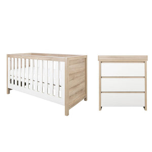 Tutti Bambini Modena 2 Piece Room Set - White/Oak-Nursery Sets-White/Oak-Without Mattress | Natural Baby Shower