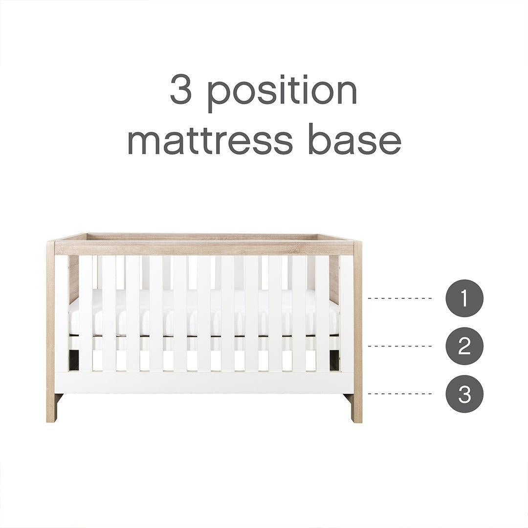 Tutti Bambini Modena 3 in 1 Cot Bed - White/Oak-Cot Beds-White/Oak-Without Mattress | Natural Baby Shower
