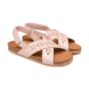 Pèpè - Two Con Me - Perforated Cross-Strap Sandals | Powder Pink