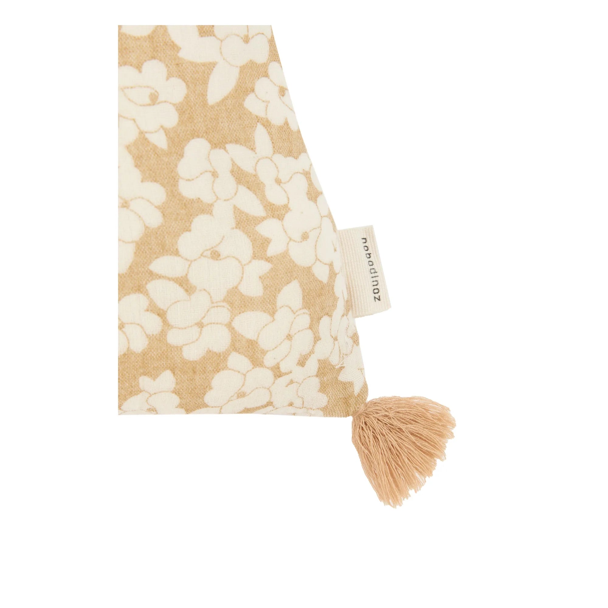 Nobodinoz - Wabi Sabi Sakura Fringed Cushion | Ocher