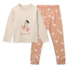 Liewood - Wilhelm Heart Pajama Organic Cotton | Pink