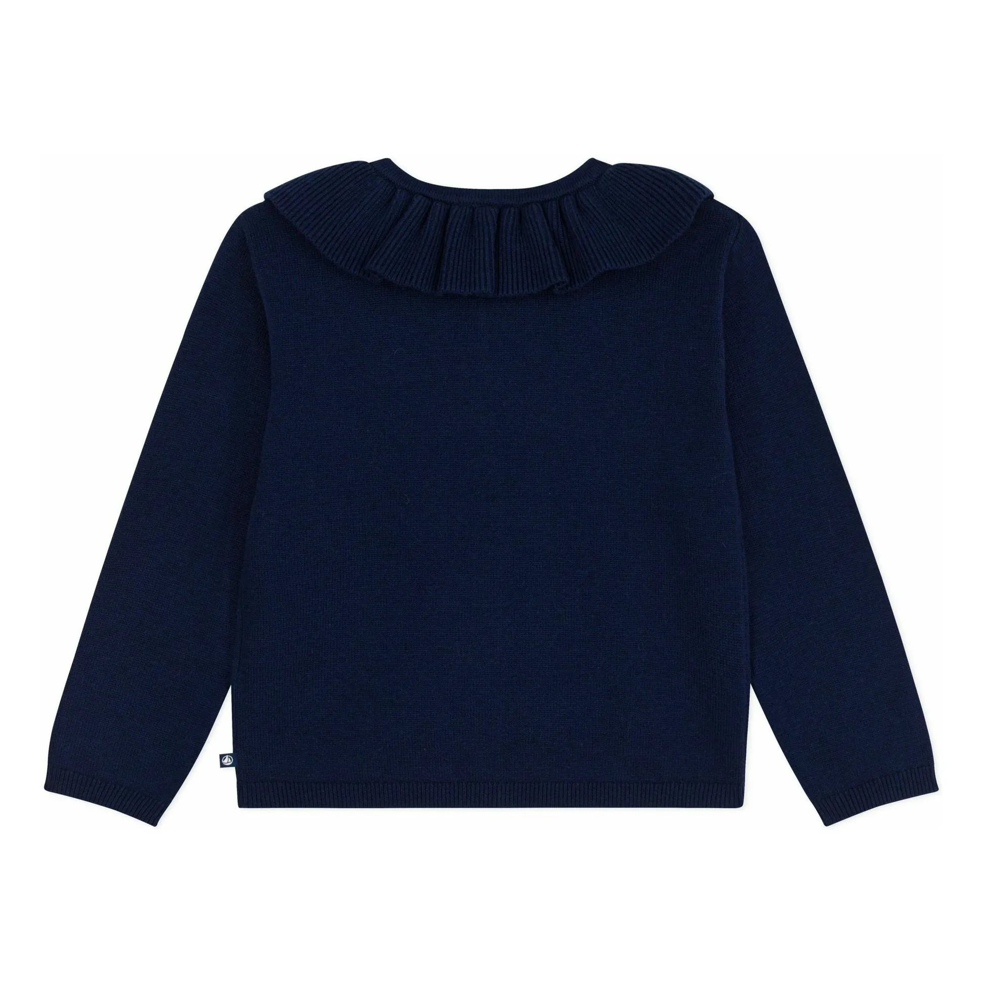 Petit Bateau - Wool Ruffled Cardigan | Midnight Blue