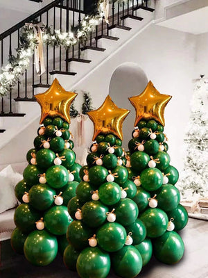 New Year - Christmas 93 Piece Mega Large Size Stylish Pine Tree Themed New Year Decorative Balloon
