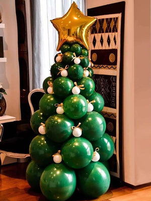 New Year - Christmas 93 Piece Mega Large Size Stylish Pine Tree Themed New Year Decorative Balloon