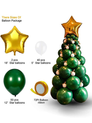 New Year - Christmas 93 Piece Mega Large Size Stylish Pine Tree Themed New Year Decorative Balloon