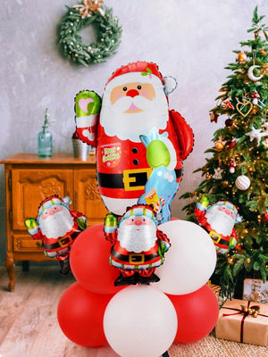 Christmas - Santa Claus and New Year Decorative Balloons Set 12 Pieces