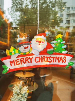 New Year - Christmas Decorative Lighted Merry Christmas Written Ornament