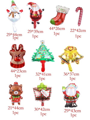 New Year - Christmas Balloons Set 10 Pieces
