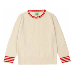 FUB - Zigzag Knit Sweater Fine Merino Wool | Ecru
